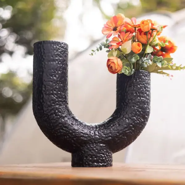 Ваза Сканди керамика цвет черный 32 см ваза для сухо ов керамика напольная 60 см лист y4 7262 серая