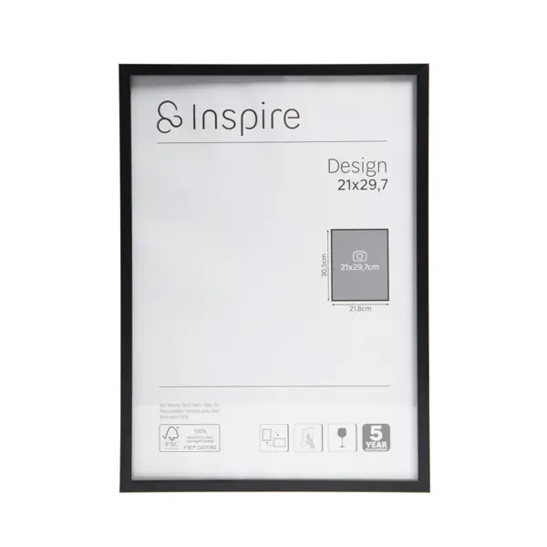 Рамка Inspire Design 21x29.7 см цвет черный рамка inspire lila 21x29 7 см серебро