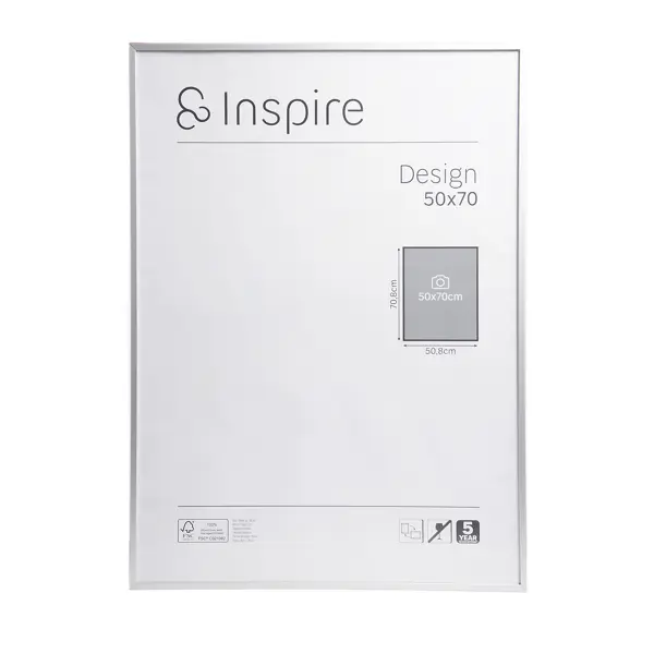 Рамка Inspire Design 50x70 см цвет серебро рамка inspire lila 15x20 см серебро