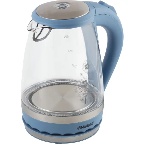 Электрический чайник Energy E-279 1.5 л стекло цвет синий чайник электрический energy e 281 1 7 л белый серый прозрачный