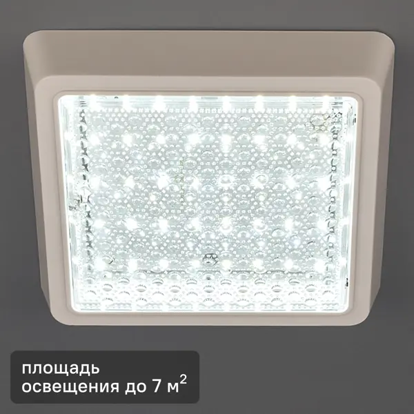 фото Светильник настенно-потолочный светодиодный семь огней лейте 15 вт 1485 лм 7 м², холодный белый свет, цвет белый