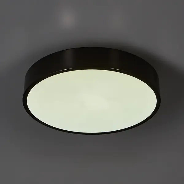 фото Светильник потолочный светодиодный семь огней 230 в 36 вт 14 м² изменение оттенков белого света 30 см цвет чёрный