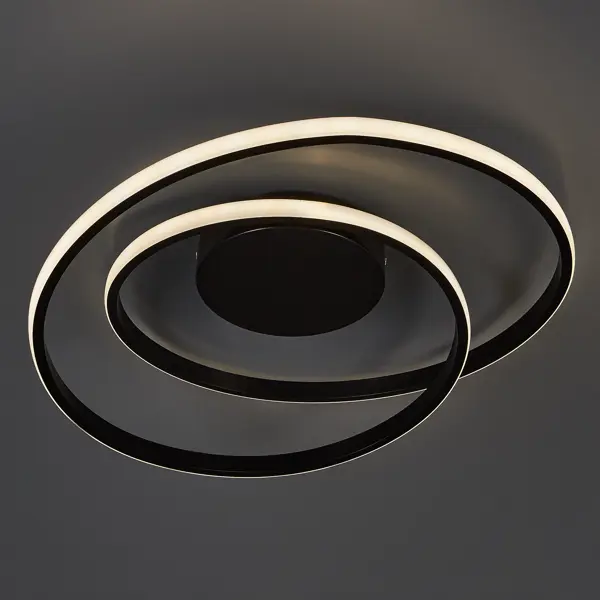 фото Светильник потолочный светодиодный «вавилон» 8 м² цвет черный с пультом ключник