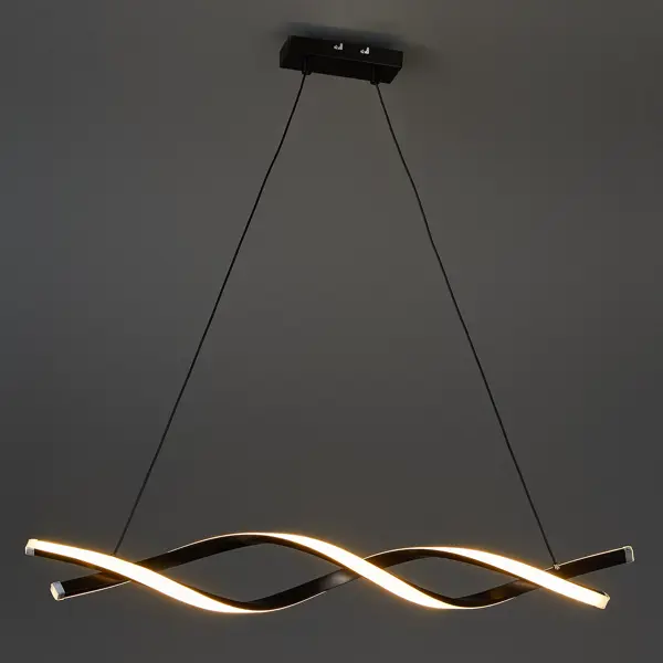 фото Светильник подвесной светодиодный «симметрия» 7 м² цвет черный ключник