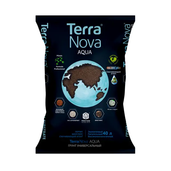 Грунт Terra Nova Аква универсальный 40 л коврик для ванной антискользящий 0 8х15 м вспененный пвх серый вилина аква стандарт v5 ромбы