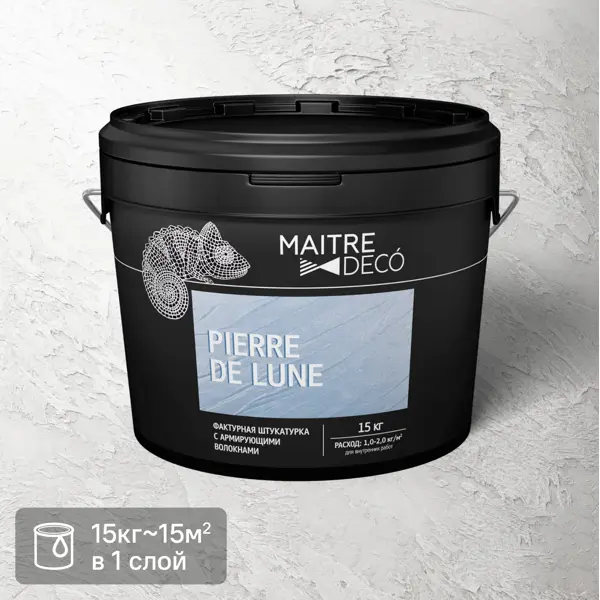 Фактурная штукатурка Maitre Deco «Pierre De Lune» 15 кг лак основа maitre deco gel paillete base incolore бес ный 1 кг