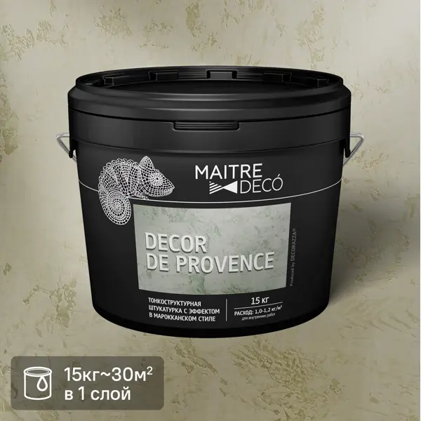 Штукатурка тонкоструктурная Maitre Deco «Decor de Provence» эффект марокканского стиля 15 кг штукатурка цементная knauf унтерпутц 25 кг