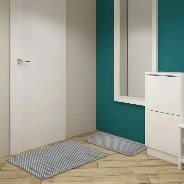 Коврик декоративный ЭВА Ромб 68x120 см цвет светло-серый коврик для туалета passo 45x45 см светло зелёный