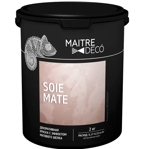 фото Краска декоративная maitre deco soie mate 2 кг цвет жемчужно-белый