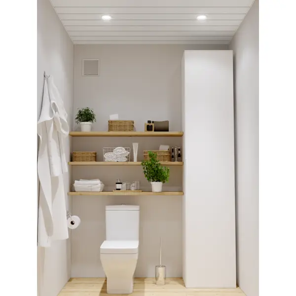 фото Комплект потолка для туалета 1.35x0.9 м цвет белый глянцевый бард