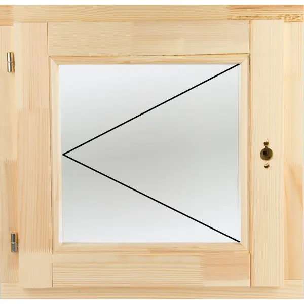Окно деревянное одностворчатое сосна 580x580 мм (ВхШ) поворотное однокамерный стеклопакет цвет натуральный пластиковое окно пвх veka одностворчатое 120x60 мм вxш однокамерный стеклопакет белый серый антрацит