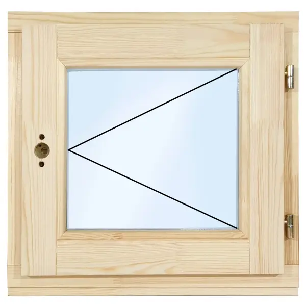 Окно деревянное одностворчатое сосна 400x400 мм (ВxШ) поворотное однокамерный стеклопакет цвет натуральный