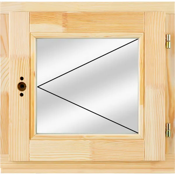 фото Окно деревянное одностворчатое сосна 460x470 мм (вxш) поворотное однокамерный стеклопакет цвет натуральный без бренда