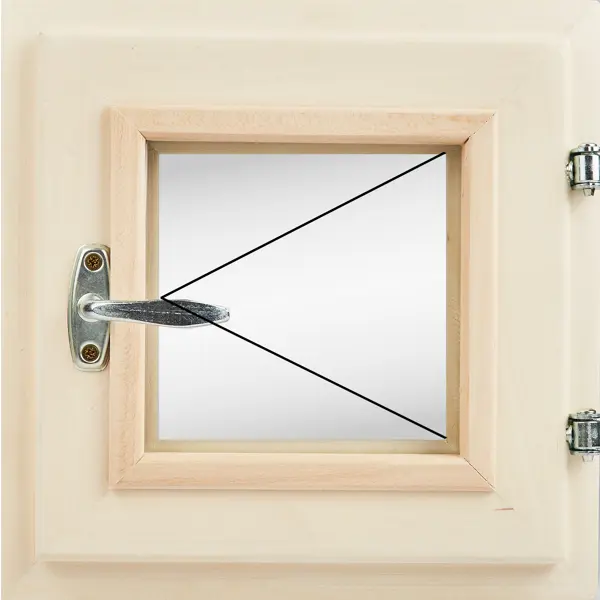 Окно для бани деревянное одностворчатое Липа 300x300 мм (ВхШ) поворотное однокамерный стеклопакет цвет натуральный