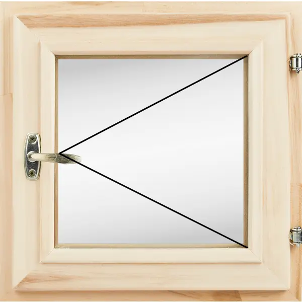Окно для бани деревянное одностворчатое Липа 400x400 мм (ВхШ) поворотное однокамерный стеклопакет цвет натуральный абажур угловой липа для бани и сауны