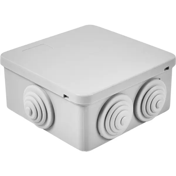 Распределительная коробка открытая Lexman 100х100х55 мм 6 вводов IP55 цвет серый