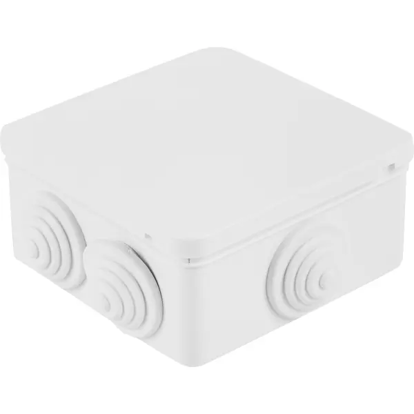 распределительная коробка открытая lexman d 100х100х55 мм 6 вводов ip55 цвет серый Распределительная коробка открытая Lexman 100х100х55 мм 6 вводов IP55 цвет белый