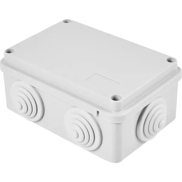 Распределительная коробка открытая Lexman 120х80х50 мм 6 вводов IP55 цвет серый