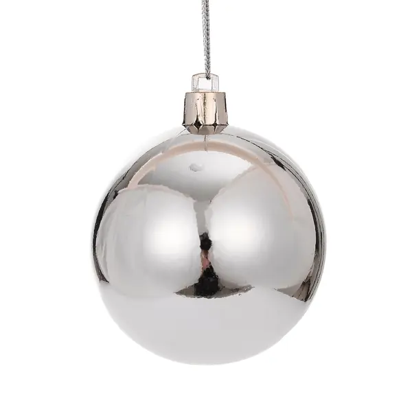 Елочный шар ø5 см пластик серебряный украшение новогоднее шишка 5 см пластик золото