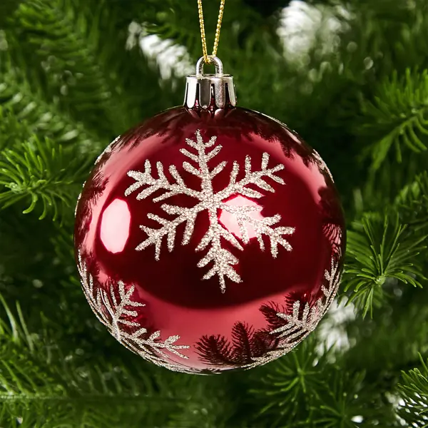 Елочное украшение Шар с узором Christmas ø7.8 см цвет розовый елочное украшение дракоша фу 744 7 5 см разно ный