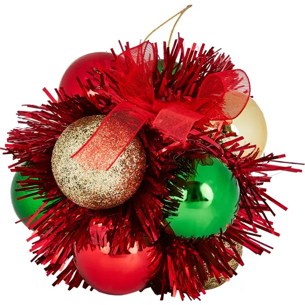 Елочная игрушка Связка шаров 8x8 цвет красный подвеска для украшения рождественской елки с ремешком 7 2 см 2 8 дюйма праздничные украшения рождественской елки для дома 2020