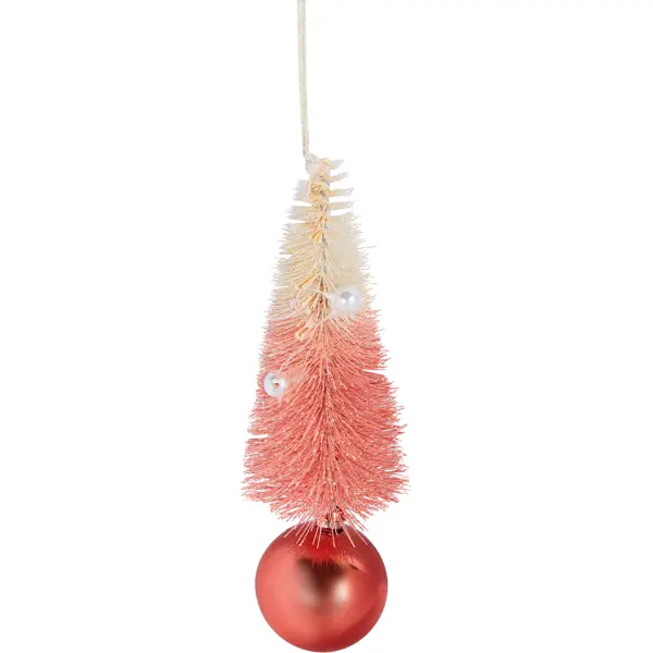 Елочная игрушка Елка на шаре 13x5 цвет розовый подвеска для украшения рождественской елки с ремешком 7 2 см 2 8 дюйма праздничные украшения рождественской елки для дома 2020