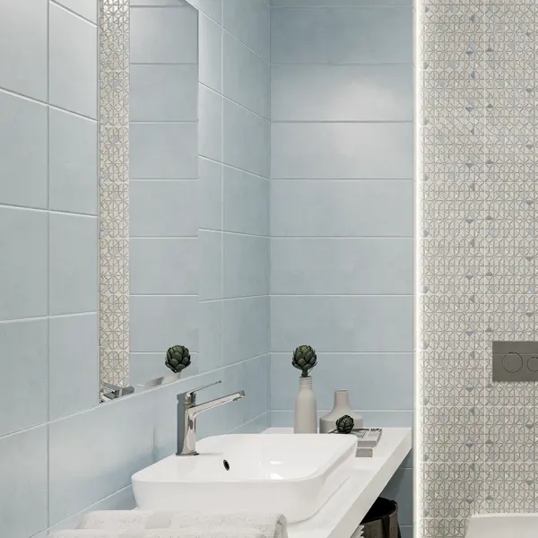 Плитка настенная Azori Trent Mar 20.1x50.5 см 1.52 м² матовая цвет голубой плитка настенная azori terrazzo grigio 25 1x70 9 см 1 25 м² цвет серый