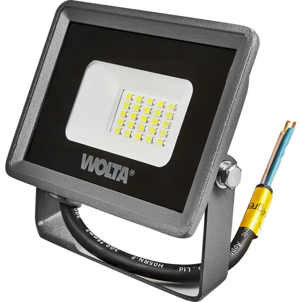 Прожектор светодиодный уличный Wolta 20 Вт 5700К IP65 нейтральный белый свет охранно пожарный световой оповещатель wolta