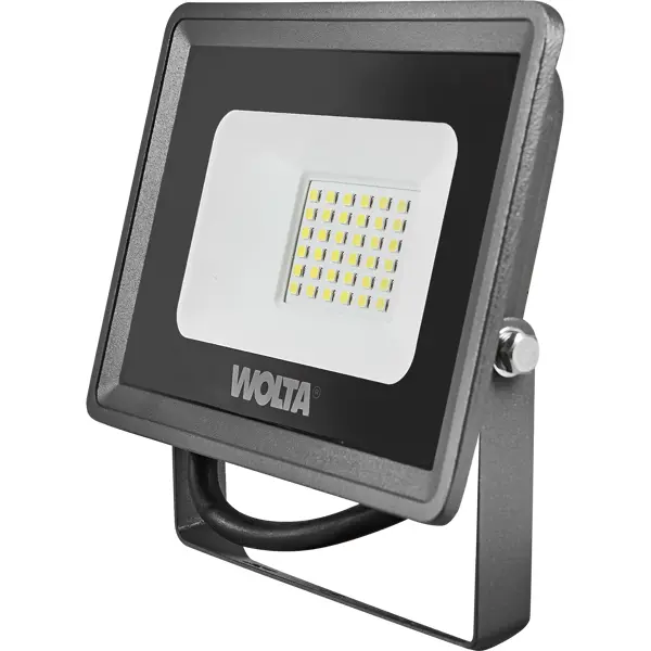 Прожектор светодиодный уличный Wolta 30 Вт 5700К IP65 нейтральный белый свет прожектор светодиодный уличный 52820 3 10 вт 6500k ip65 холодный белый свет