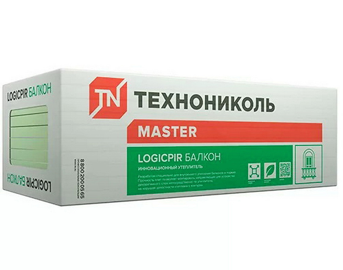 Теплоизоляционная PIR-плита Технониколь Master Logicpir Балкон Ф/Ф L-кромка  20мм 1.2х0.6мм 12шт 8.64м² ✳️ купить по цене 9998 ₽/шт. в Москве с  доставкой в интернет-магазине Леруа Мерлен