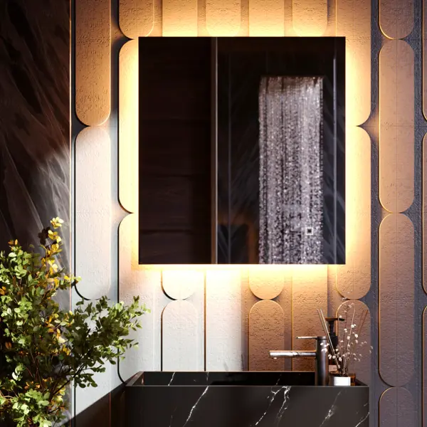 Зеркало для ванной Omega Glass Веста SD88 60x60 см квадратное с подсветкой