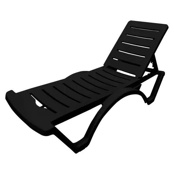 Шезлонг Adriano Classic 187x65x82 см пластик черный стул складной brabix golf cf 002 серый каркас пластик серый 531564