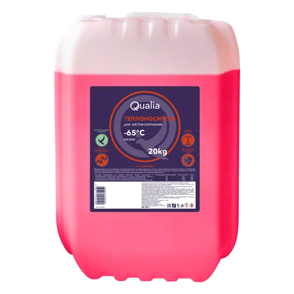 Теплоноситель Qualia QA2030 -30°C 20 кг этиленгликоль теплоноситель qualia qa2030 30°c 20 кг этиленгликоль