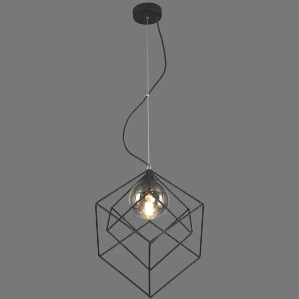 Люстра потолочная Vitaluce Куб 3D 1 лампа 3м² E27 цвет черный матовый