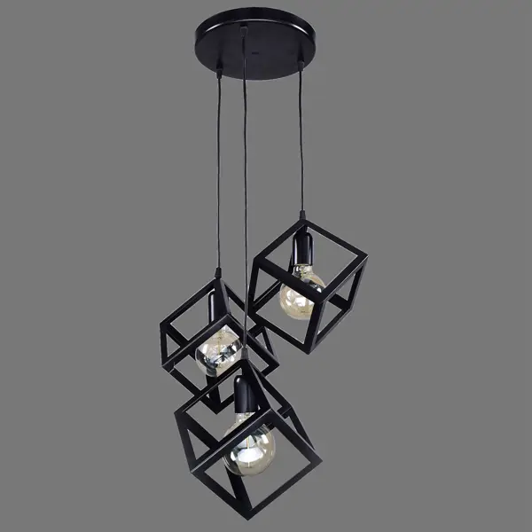 Светильник подвесной КС30103/3P, под 3 лампы, 9 м², цвет чёрный светильник подвесной inspire byron 3 лампы e27x60 вт длина 79 см металл чёрный