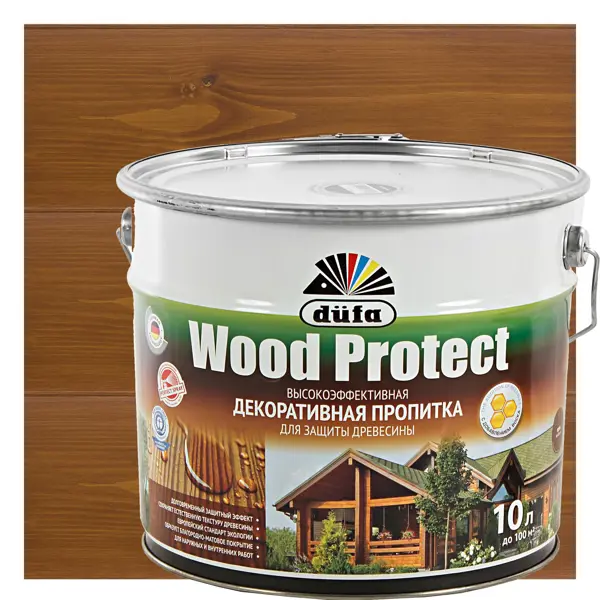 Антисептик Wood Protect цвет орех 10 л пропитка для древесины dufa wood protect полуматовая палисандр 9 л