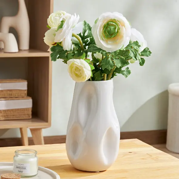 Ваза керамика цвет белый 24 см ваза для сухо ов керамика напольная 60 см лист y4 7263 черная