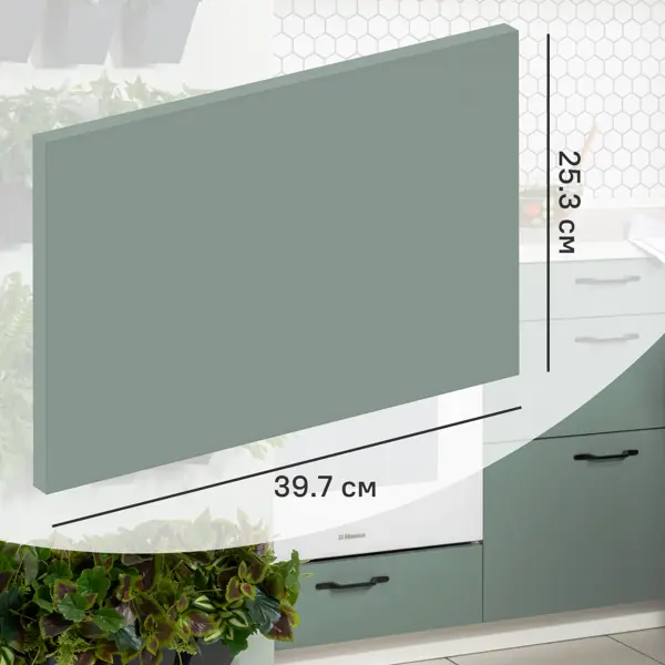 Фасад для кухонного ящика София грин 39.7x25.3 см Delinia ID ЛДСП цвет зеленый фасад для кухонного ящика софия грин 79 7x12 5 см delinia id лдсп зеленый