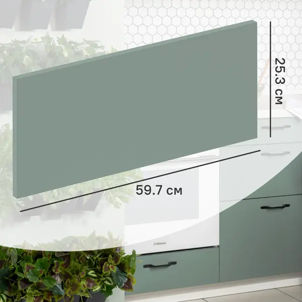 Фасад для кухонного ящика София грин 59.7x25.3 см Delinia ID ЛДСП цвет зеленый фасад для кухонного ящика софия грин 39 7x12 5 см delinia id лдсп зеленый