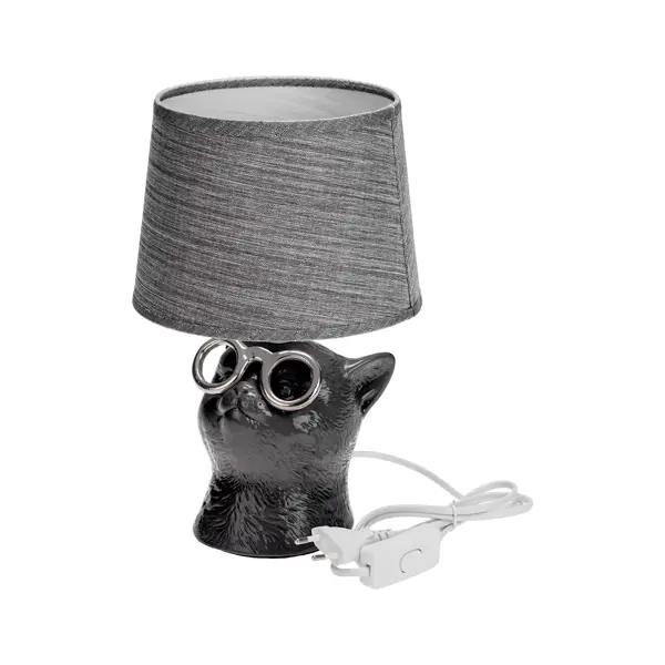 Настольная лампа Rexant Кот в очках цвет черный