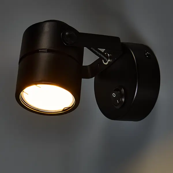 Спот поворотный Arte Lamp Mizar 1 лампа 2 м² цвет черный светильник трековый arte lamp mizar gu10 1х50вт черный