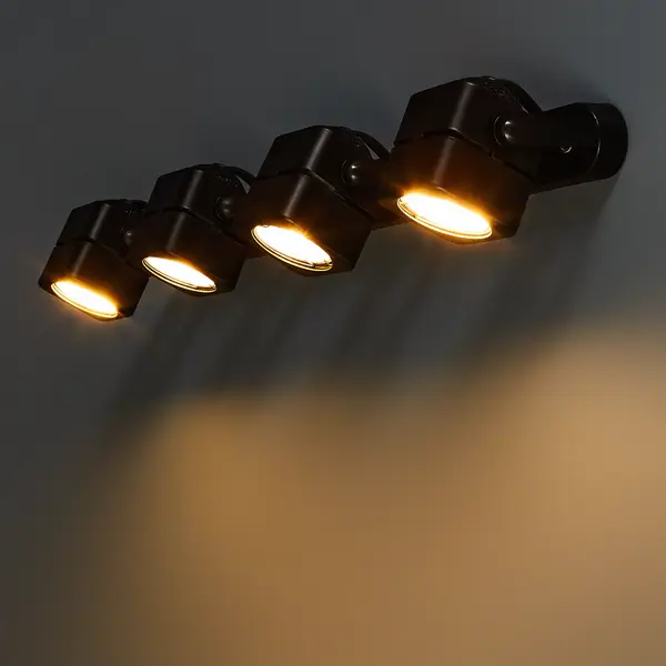 Спот поворотный Misam 4 лампы 8 м² цвет черный поворотный спот citilux