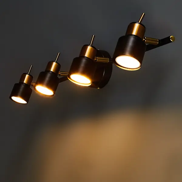 Спот поворотный Arte Lamp Almach 4 лампы 12 м² цвет черный спот arte lamp almach a1906pl 4wh