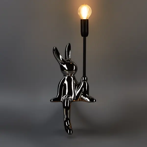 Настольная лампа декоративная Моби Заяц под лампу цвет хром