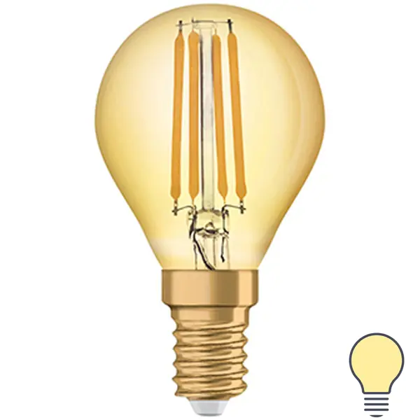 Лампа светодиодная Osram филаментная E14 220-240 В 4 Вт/824 шар 410 Лм ночники светодиодсветодиодный с животными 3d светильники для спальни с иллюзией