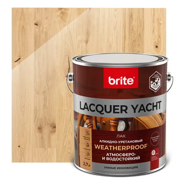 Лак яхтный Lacquer Yacht 2.7 л полуматовый яхтный лак eurotex