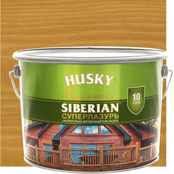 Лазурь для дерева Husky Siberian «Суперлазурь» полуглянцевая орегон 9 л