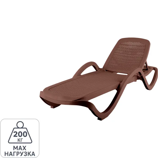 Шезлонг Capri 195x73x41 см пластик коричневый стул садовый keter montreal 64х67х111см складной полипропилен коричневый