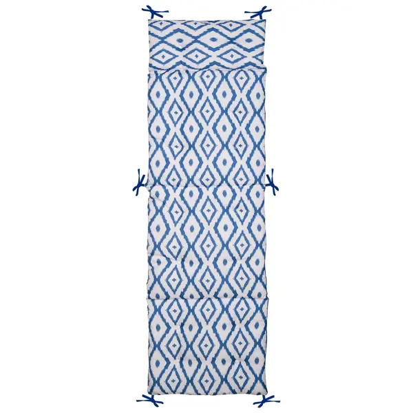 Подушка для садовой мебели 180x55 см цвет сине-белый подушка декоративная енот 40x40 см бархат черно белый