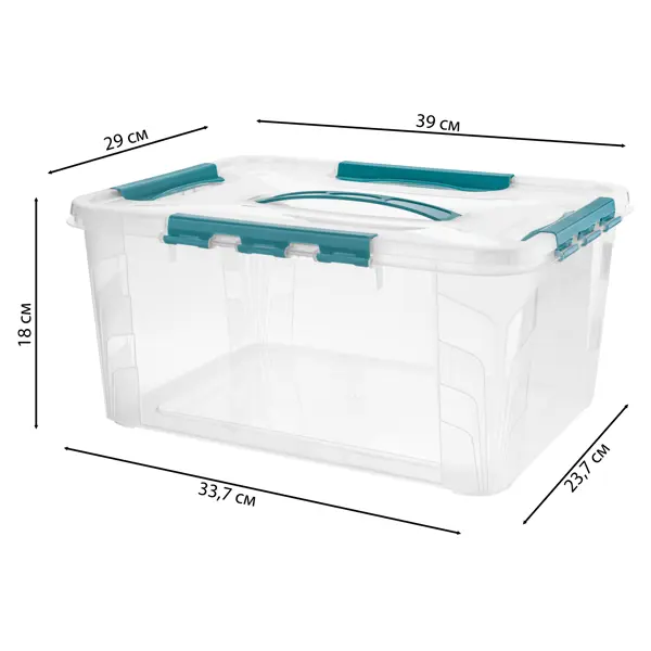 Ящик для хранения Grand Box 39x29x18 см 15.3 л пластик с крышкой цвет прозрачный сумка для хранения лоскутного одеяла нетканая сумка для отделки одежды